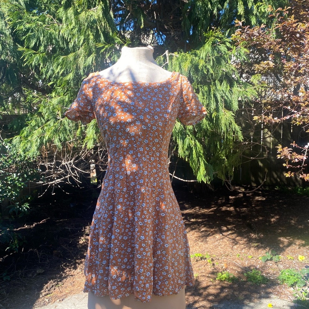 Forever 21 Floral Brown Mini Dress